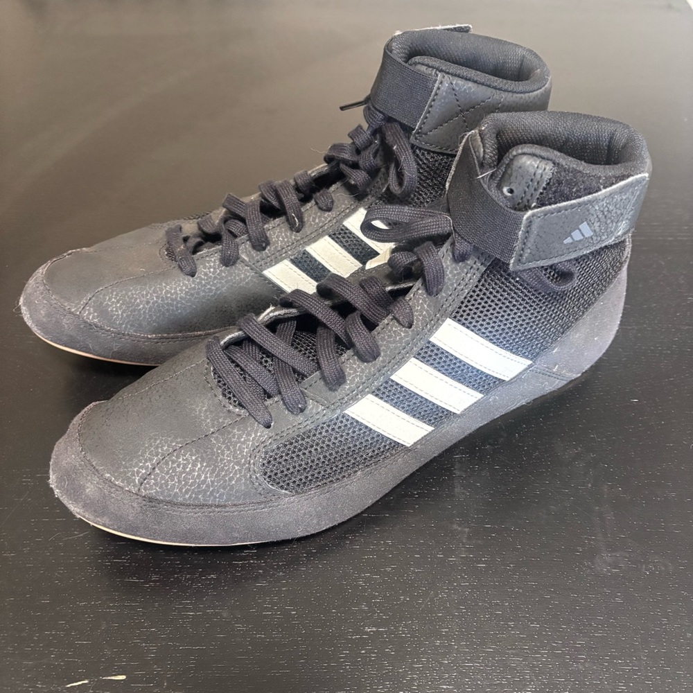 Adidas Men's Black and White Wrestling Shoes